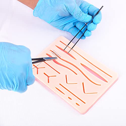 Suture Practice Pad Suture Exercise Board Silicone Seam Pads 3 Layers with Pre-Cut Wounds for Medical Students Veterinarians Nurses Silicone Seam Pad Silicone Sewing Pad 14 Wound Pad