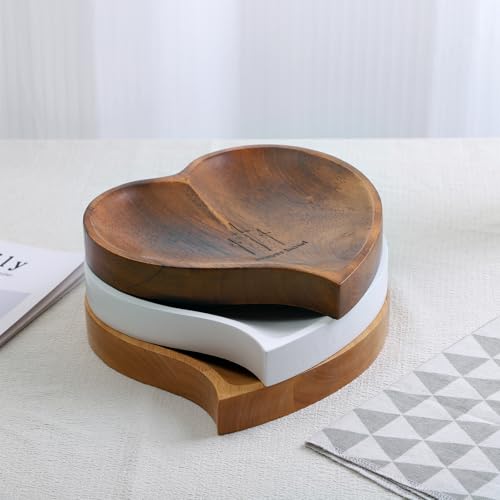 Heart Prayer Bowl Wooden with 24 Prayer Cards, Christian Congregation Religious Prayer Gifts (Yellow) Yellow