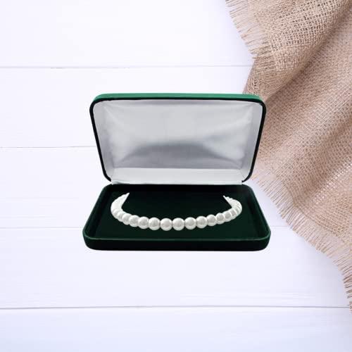 Forest Green Velvet Necklace Gift Box Travel Storage Display Case 7x4.3 Forest Green Velvet Necklace Gift Box 7" x 4.3"