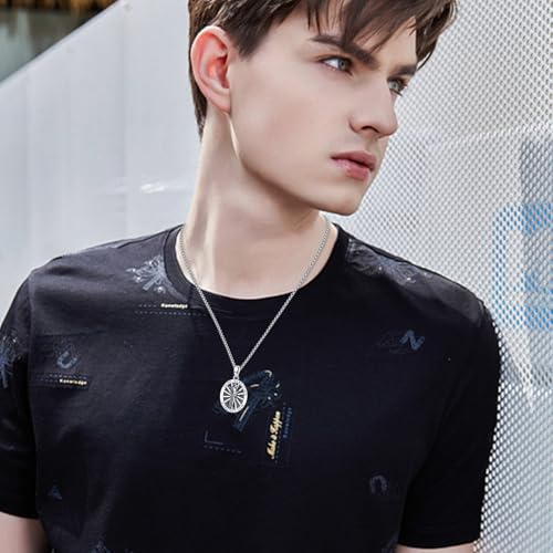 Silver/14K Gold Patron Saint Medal Amulet Necklace for Men Women 18A-St Sebastian-Silver Silver