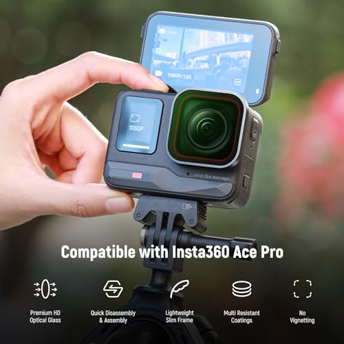 NEEWER ND & CPL Filter Set Compatible with Insta360 Ace Pro, ND16 ND32 ND64 CPL 4 Pack Action Camera Accessories Polarizer Neutral Density Filters with Multi Coated Optical Glass & Slim Aluminum Frame 4 Pack ND/CPL