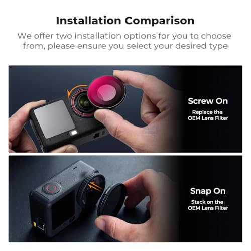 K&F CONCEPT ND PL Filter Kit Compatible with DJI Osmo Action 5 Pro/Action 4 For Osmo Action 4/5 Pro Screw On Mount
