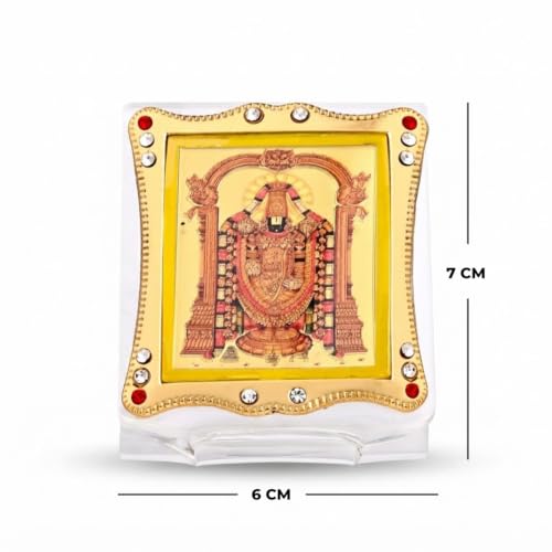 Shree Balaji Idol – Lord Venkateswara Statue for Car Dashboard, Home Temple, Office Desk, Hindu Lord Tirupati Balaji God Figurine Showpiece, Spiritual Décor & Devotional Gift