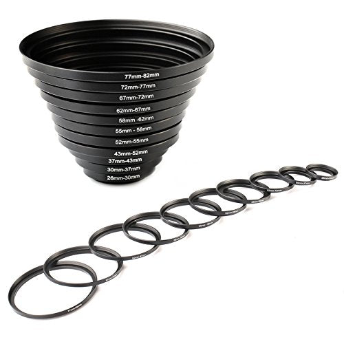 K&F CONCEPT 11pcs Metal Step Up Rings Step