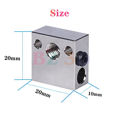 BZ 3D Ender 3 Heater Block,CR-10 Upgrade Plated Copper Heater Block,MK8 High Temperature Heating Block with Silicone Socks for Ender 3/Ender 3 V2/Pro/Ender 5/Plus/CR10/S4/S5 3D Printer Hotend.(2PCS) 2PCS Plated Copper