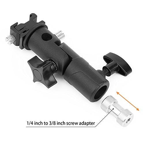 2Pack Anwenk Camera Flash Speedlite Mount Swivel Light Stand Bracket with Umbrella Reflector Holder for Camera DSLR Nikon Canon Pentax Olympus and Other DSLR Flashes Studio Light LED Light Flash Bracket-2P