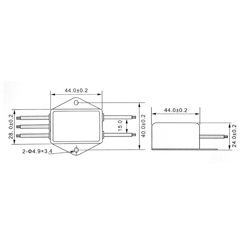 EMI Power Filter 125/250V Electromagnetic Interference Filter CW1B-10A-L (040) Single Phase Filter for Suppression of Impulse Interference