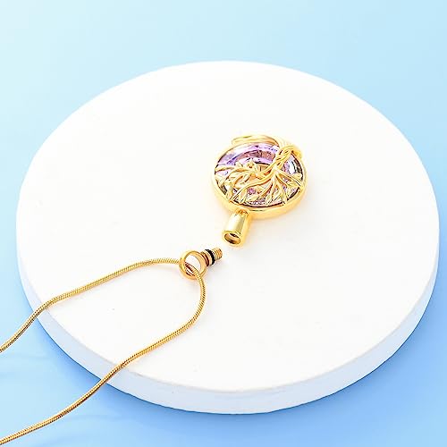 Hearbeingt Cremation Jewelry Urn Necklace for Ashes for Women Men, Circle of Life Eternity Memorial Pendant Ash Jewelry