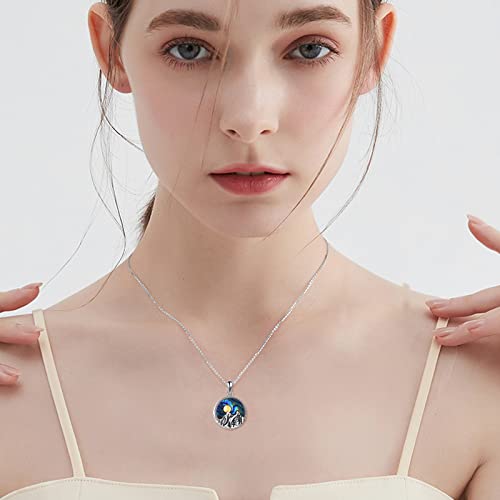 YAFEINI Urn Necklace for Ashes Sterling Silver Mountain Cremation Memorial Jewelry for Women Men