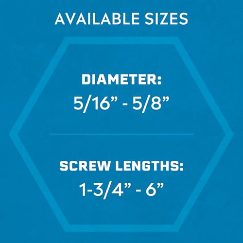 Tapcon+ 1/2 x 4 inch blue Climaseal heavy-duty hex head concrete anchors, 10-piece set