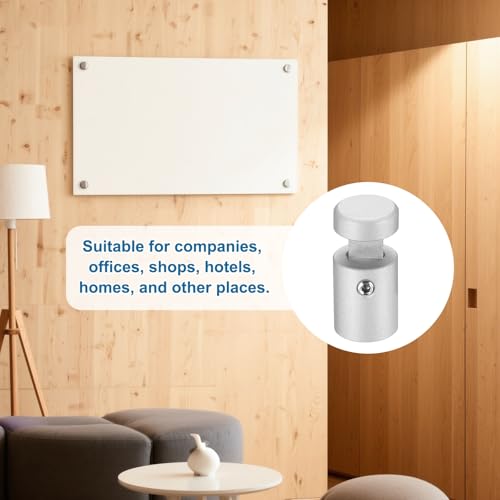 MECCANIXITY 12pcs Side Clamp Standoffs, 5/8" x 3/4" Silver Aluminum Standoff Screws Wall Sign Mounting Hardware Edge Grips for Acrylic Signs, Hanging Picture Frame, Advertising 5/8" x 3/4"