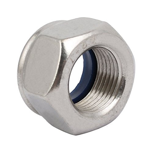 uxcell M18 x 1.5mm pitch 304 stainless steel metric fine thread hex lock nuts, 4-piece set