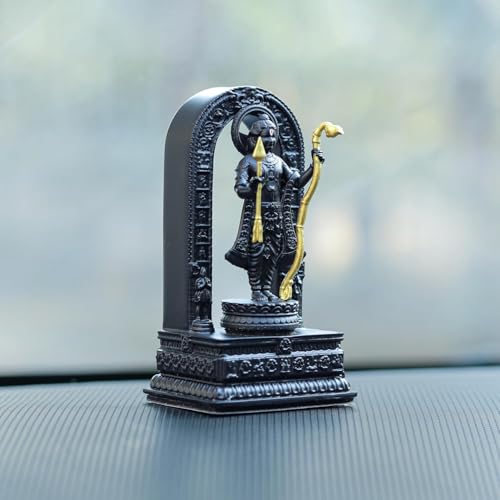 Artarium Ram Lalla Statue 3.5 Inch, Lord Rama Child Form Idol, Ayodhya Ram Lalla Resin & Marble Dust Figurine for Car Dashboard, Home Temple, Office Desk, Mandir Decor & Spiritual Gift #6 Shree Ram Lalla