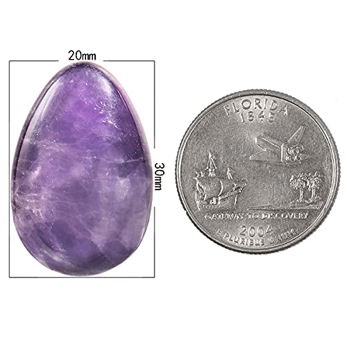 TUMBEELLUWA 4pcs Natural Crystal Eggs for Massage, Meditation & Healing Purple & Pink & Yellow & White