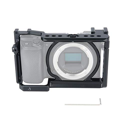 NICEYRIG Camera Cage for Sony A6400 A6500 A6100, with 1/4'' 3/8'' Locating Hole NATO Rail and Cold Shoe - 343