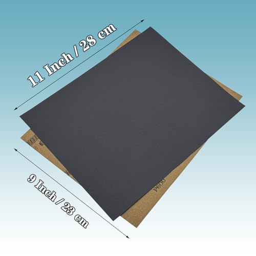 AutKerige 800 grit wet dry sandpaper sheets, 9x11 inch silicon carbide sanding sheets, 25-piece pack