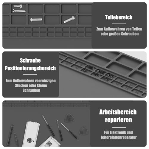 Soldering Mat Silicone 500°C Heat Resistant 60 x 35 cm | Large Workbench Mat Antistatic Repair Mat for Soldering, Mobile Phone, Computer iPad, Watches and Electronic Repairs