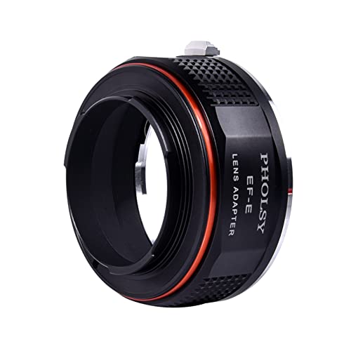 PHOLSY Lens Mount Adapter Manual Focus: Compatible with Canon EF (EF-S) Lens to Sony E (NEX) Camera Body Canon EF to Sony E