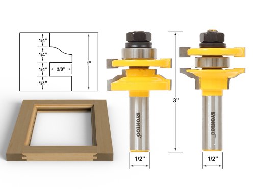 YONICO Cabinet Door Rail and Stile Router Bits Set 2 Bit Ogee 1/2-Inch Shank 12243