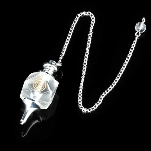 Clear Crystal Dodecahedron Engraved Usui Crystal Pendulum Natural Chakra Clear Crystal