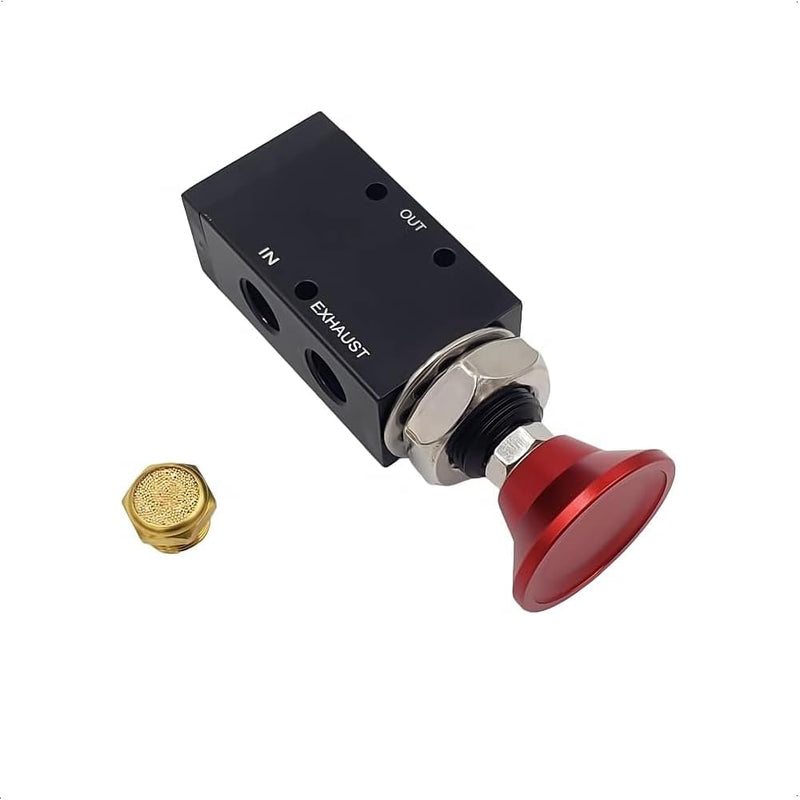 3-Way Three-Way Push/Pull Manual Tailgate Air Valve (Air Valve, W/Knob, Push-Pull, 3 Way, 2 Position)