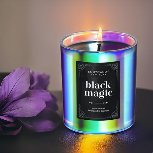 BCNY Black Magic Candle – Cool Spiritual Scented Black Candle Enchantment, Scented Aromatherapy Soy Candles Gifts for Men Women – Transform Your Home with Mystical Ambiance – Handcrafted in USA