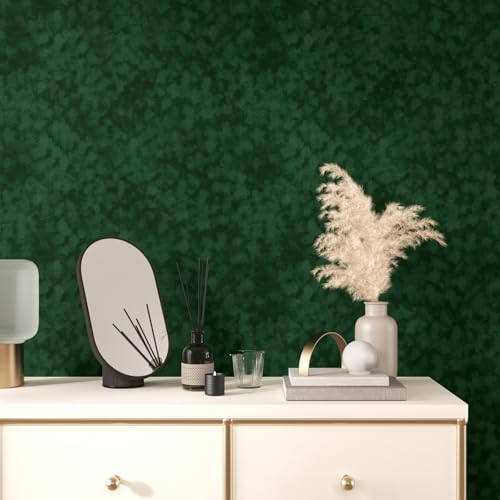 15.7"x472" Green Velvet Wallpaper Peel and Stick Soft Mottled Felt Drawer Liner Roll Self Adhesive Velvet Fabric Flocking Liner for Jewelry Drawer Dresser Shelf DIY Art & Crafts Displays 15.7"W x 472"L