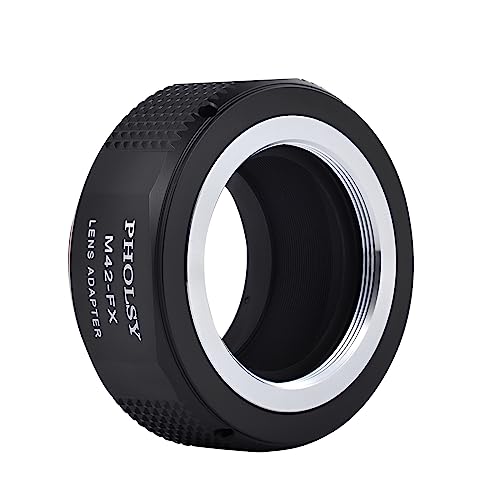 PHOLSY Lens Mount Adapter Compatible with M42 42mm Lens and Fuji X Camera M42 to Fujifilm FX