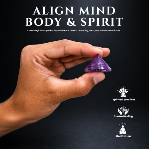 L PEDRA & CRYSTAL Conical Pyramid Energy Generator – Crystal Cone for Vastu, Meditation, Chakra Balancing, and Home Decor | Spiritual Gemstone Showpiece (Amethyst Conical Pyramid) Amethyst Conical Pyramid