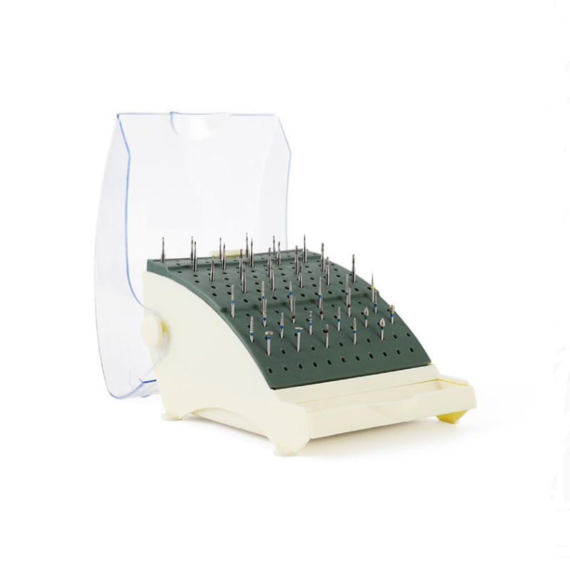 [Australia - AusPower] - Namvo Dental Drill Holder with Drawer Cleaning Container Round Home Diamond Oral Care Tool for Needle Instruments Drill 