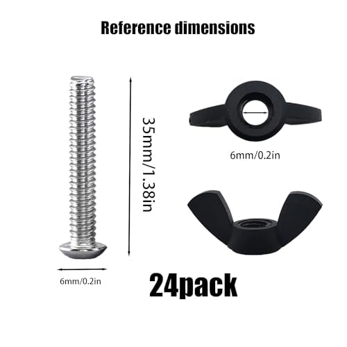 OWMOSYX M6 dog crate replacement screws, bolts, and wing nuts assortment sets for pet carriers