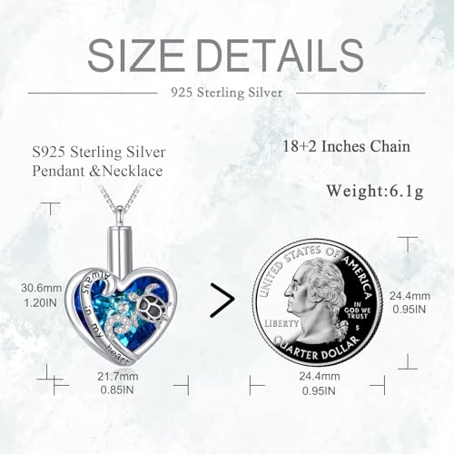 POPLYKE Urn Necklace For Ashes 925 Sterling Silver For Women Keepsake Necklaces Jewelry Present Easter Day of the Dead urn F