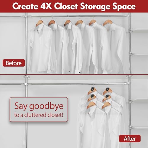 Latoxcaa Space Saving Hanger Hooks 70Pcs, Upgrade Heavy Duty Space Saver Hangers Connector Hooks for Clothes, Premium Hanging Closet Organizer for Dorm, Ganchos para Colgar Ropa, Black 70 Pcs