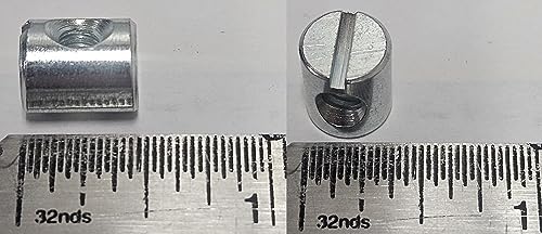 25 zinc-plated 10-24 cross dowels barrel nuts, 12mm x 10mm, CNC-machined by SuperDealStuff