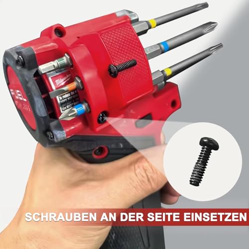 Magnetic Bit Holder Universal | For Milwaukee M12 Dewalt Makita | Anti-Rotation & Strong Magnet | Tool Holder for Hammer Drill (Red)