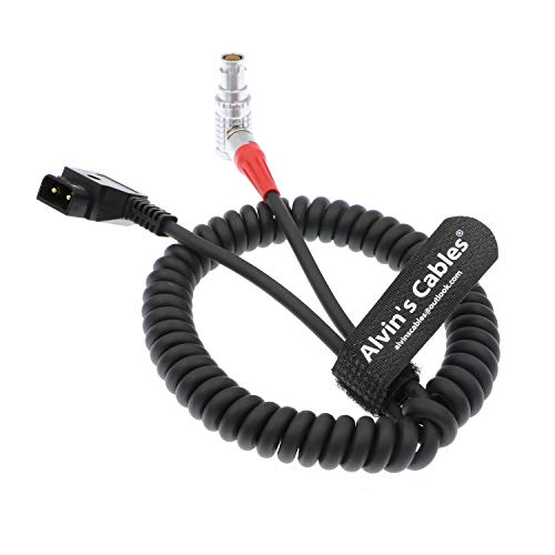 Alvin's Cables RED DSMC2 Camera Power Coiled Cable 6 Pin Right Angle Female to D Tap Cable for DJI Ronin 4D, RED Komodo-X, V-Raptor, Scarlet, Epic right angle 6 pin