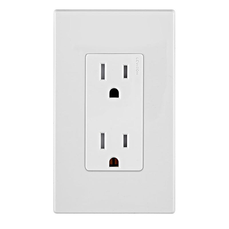 [Australia - AusPower] - Leviton E5325-MW Decora Edge 15 Amp Tamper-Resistant Duplex Wall Outlet, 10 Count (Pack of 1) - White 10 Count (Pack of 1) 