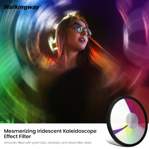 Walking Way 77mm Chromatic Halo Filter, Rainbow Swirl Distortion Chromatic Halo Effect