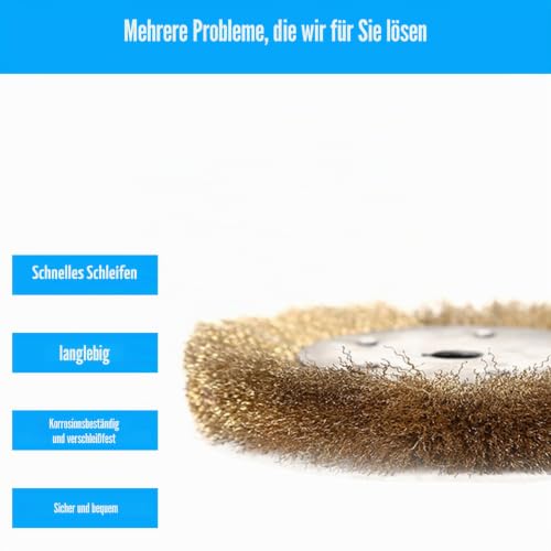 Joint Brush Set of 6, Compatible with Gloria Multibrush and Other Wire Brushes, Brass Brush for Joint Cleaning, 11.5 cm Wide Wire Brushes, Replacement Joint Brush for Removing Weeds, Moss Stones