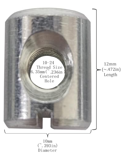 25 zinc-plated 10-24 cross dowels barrel nuts, 12mm x 10mm, SuperDealStuff CNC hardware