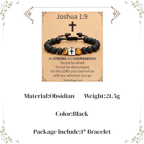 Graduation Gift for Him Men Adjustable Cross Bracelet