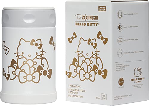 Zojirushi Hello Kitty 17 Oz Stainless Steel Food Jar, White (White) 17-Ounce