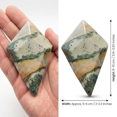 Crystal Healing Nature stromatolite Fossil Gemstone, 1.8 Billion Year Old Natural Algae Ancient Stone, Diamond-Shaped Stromatolite Fossil for Professional Desk Decor and Reiki Meditation. Rhombus