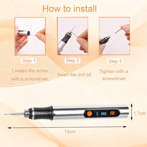 Cordless Rechargeable Engraving Pen Kit, Electric Engraver