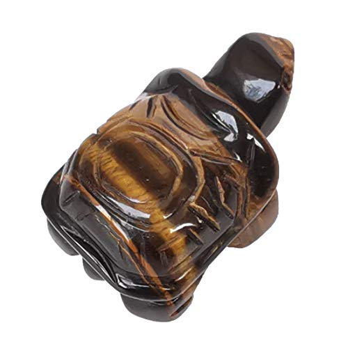 Tiger's Eye Crystal Turtle Figurine 2 Inch – Hand Carved Gemstone Statue for Desk Decor, Luck & Longevity Gift, Feng Shui Home Office Sculpture Tiger's Eye