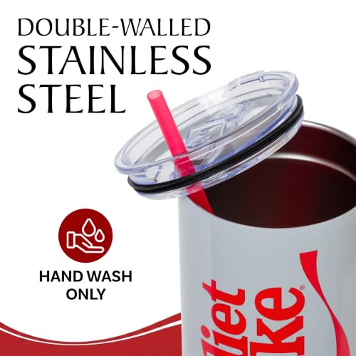 Silver Buffalo Coca-Cola Diet Coke Vertical, Stainless Steel Tumbler, 40oz