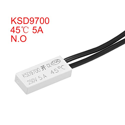 sourcing map KSD9700 Thermostat 45°C Normally Open Temperature Switch NO 5A Thermal Switch Bimetal Temperature Controller Pack of 2 | Temperature switch, thermal switch, bimetal temperature controller