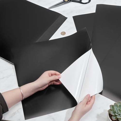 NBEADS 6 Pcs Black Laser Engraving Testing Paper, Self-Adhesive Laser Testing Paper Double-Sided Dimming Paper for Marking Machine and Optical Cutting, 40x40x0.02cm