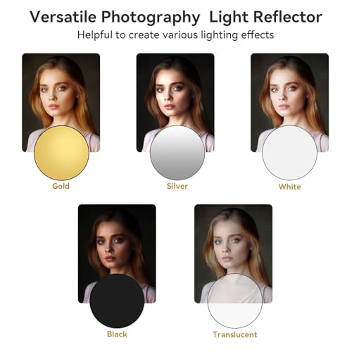 UTEBIT 24"/60cm Reflector Photography with Stand, Include Light Clamp & Bag 24 inch