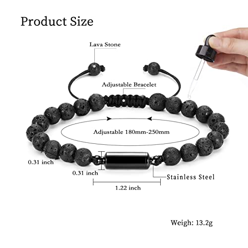 shajwo Cylinder Urn Bracelet for Ashes for Women Men Black